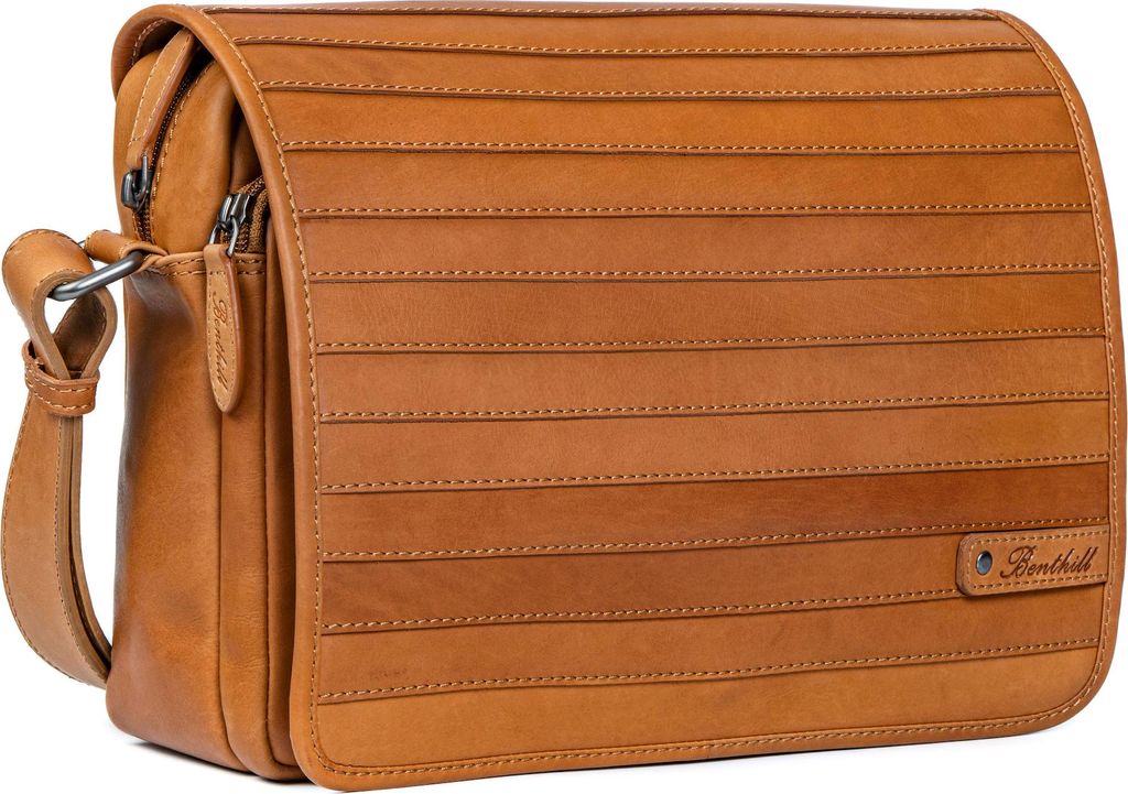 Benthill Umhängetasche Echt Leder | Herren & Damen Messenger Bag aus hochwertigem Rindsleder | Vintage Schultertasche Aktentasche