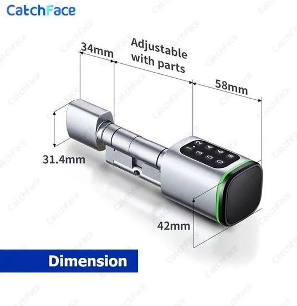Intelligentes Türschloss – Smart Lock – Elektrisches Türschloss – RFID-Karte – Einstellbares TTLock – APP – Passwort – Euro-Zylinde...