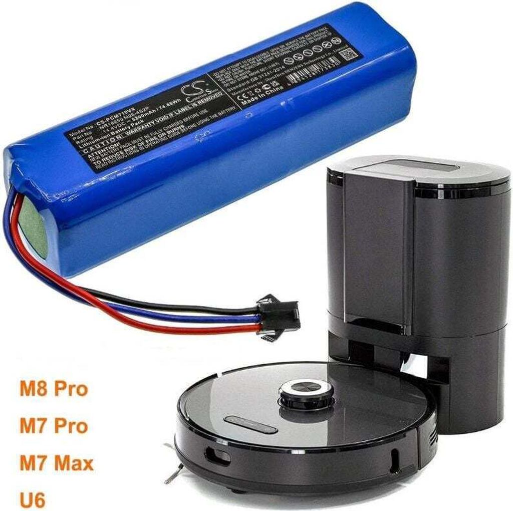 Batterie Li-ion 14,4V 5200mAh De Rechange – Compatible Proscenic, Lenovo, UONI Et Autres Robots Aspirateurs
