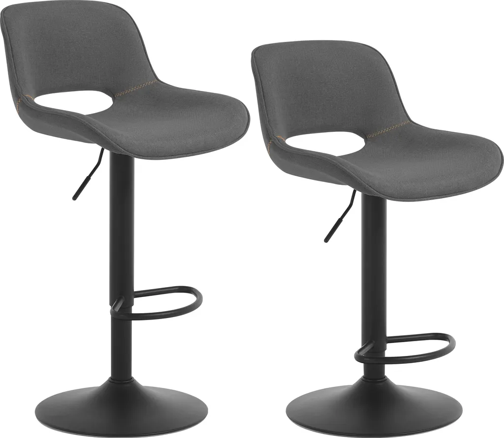Lot de 2 tabourets de bar gris clair pivotants réglables de 106 cm