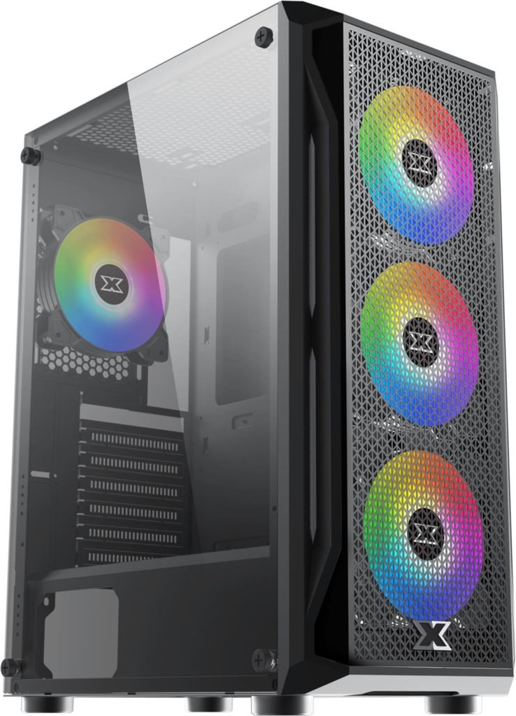 XIGMATEK Gaming X PC-Gehäuse - ohne Netzteil - Midi-Tower - ATX-Formfaktor - Schwarz (EN46621)