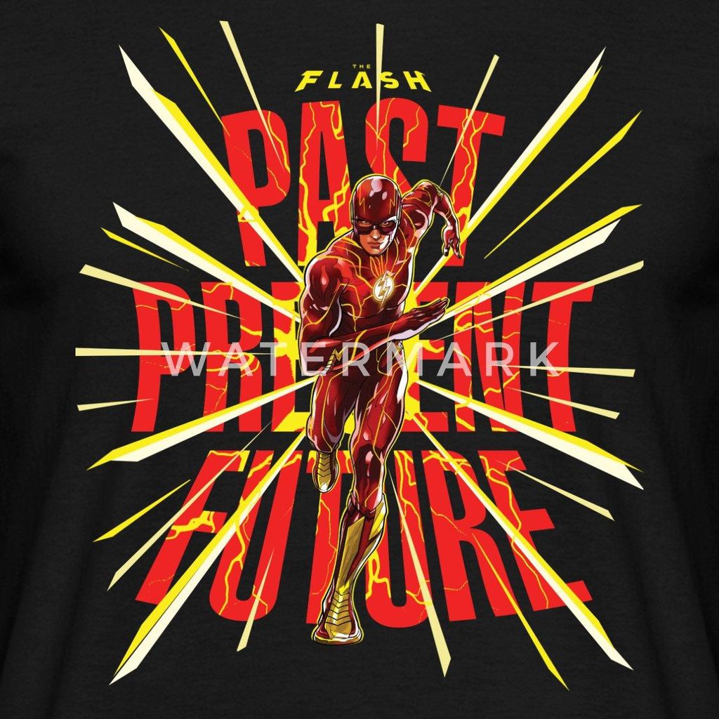 Spreadshirt The Flash Past Present Future Männer T-Shirt, 3XL, Schwarz