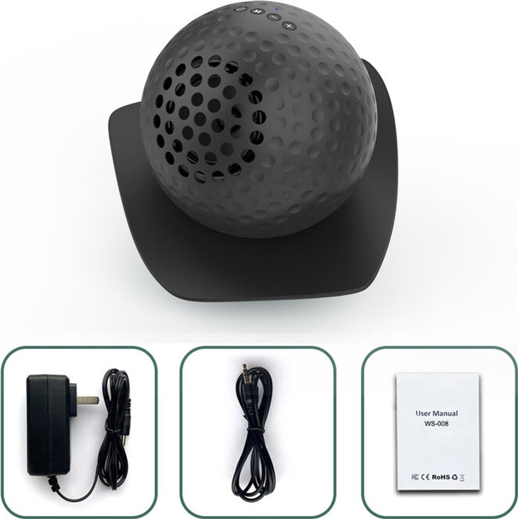 (Schwarz) Tragbarer Bluetooth-Lautsprecher, Golf-Bluetooth-Lautsprecher, intelligenter Bluetooth-Lautsprecher Für viele Gelegenheiten geeignet
