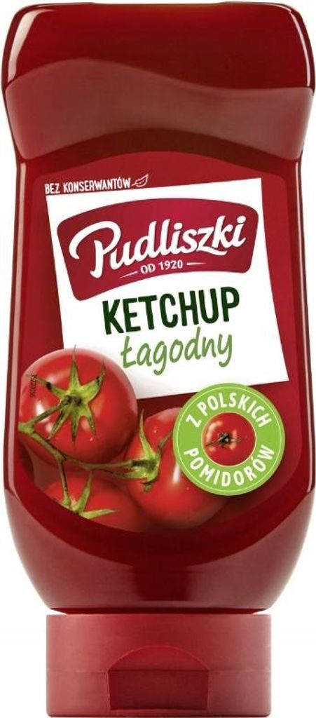 Pudliszki Ketchup Łagodny 480g Zdjęcie produktu 