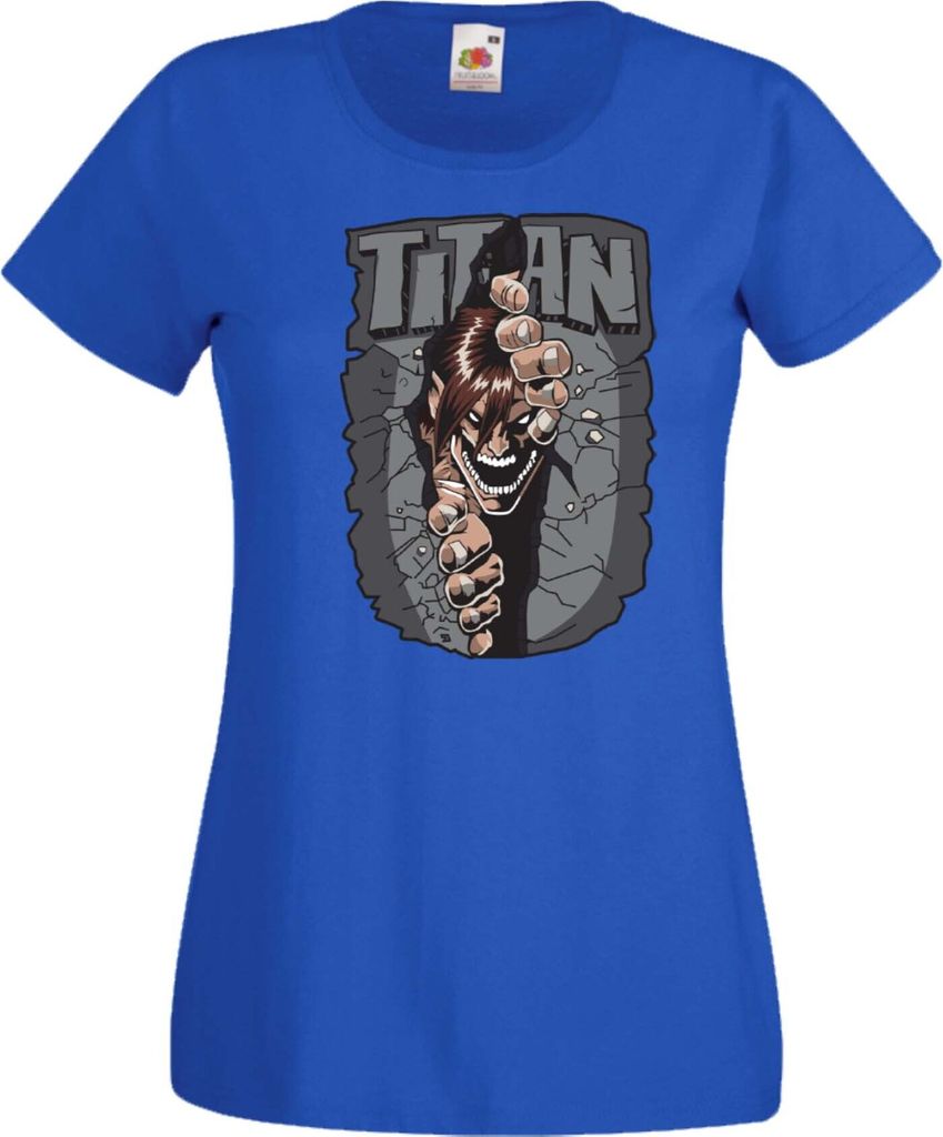 Damen T-Shirt Attack Anime On Titan Angry Var-041 Angry Beasts, Lady M / Blau