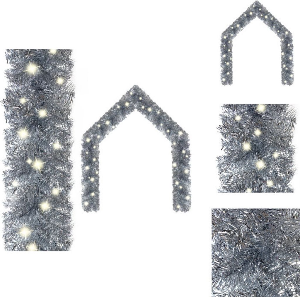vidaXL Weihnachtsgirlande mit LED 20 m Silbern - Weihnachtsbeleuchtung