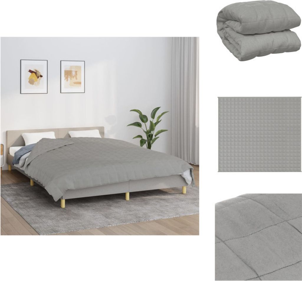 vidaXL Gewichtsdecke Grau 200x220 cm 13 kg Stoff - Decken