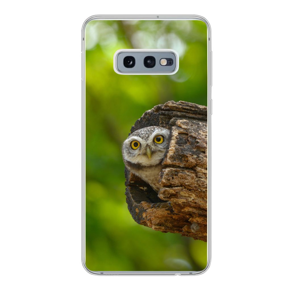 MuchoWow Handyhülle Schutzhülle Hülle für Samsung Galaxy S10e Eule - Baby - Baum Silikon Softcase Handy Hülle - Handy