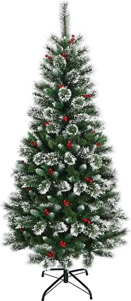 Sapin de Noël Artificiel 180 cm Enneigé pour Décoration de Salon Chic