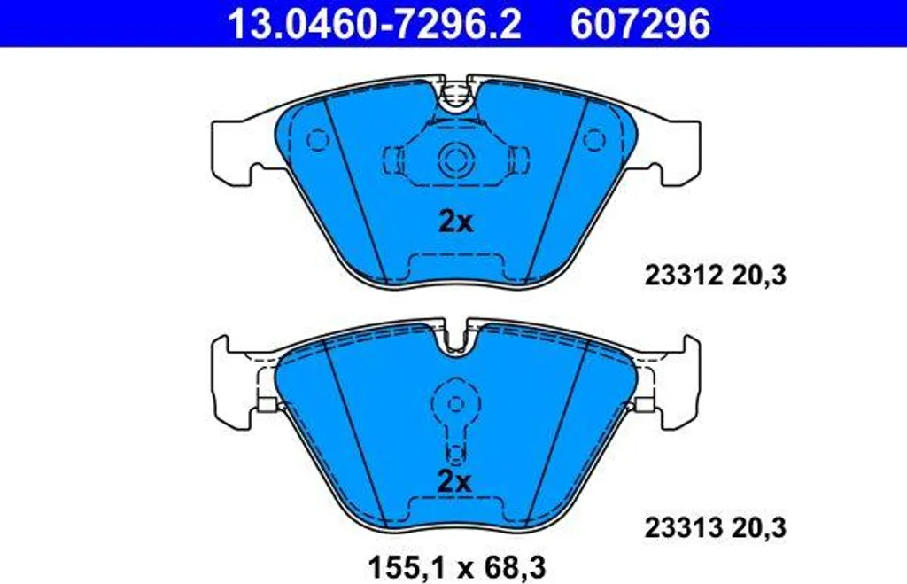 Jeu de plaquettes de frein à disque ATE compatible BMW 5 E60 6 E63