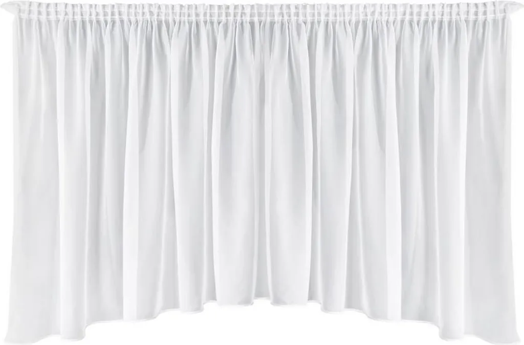 Voilage prêt à poser blanc Aga 3 asymétrique 400x145 cm haute qualité