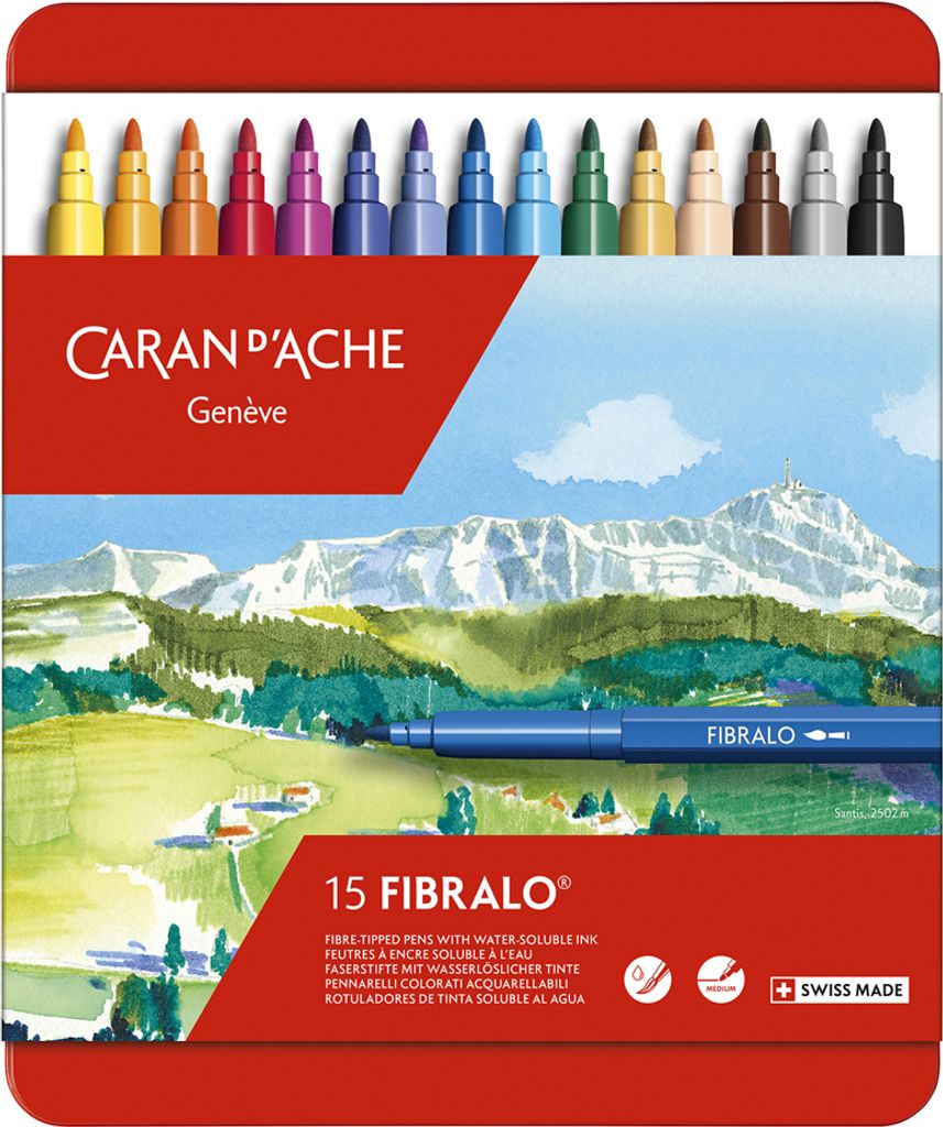 CARAN D'ACHE Fasermaler FIBRALO 15er Metalletui Produktbild 