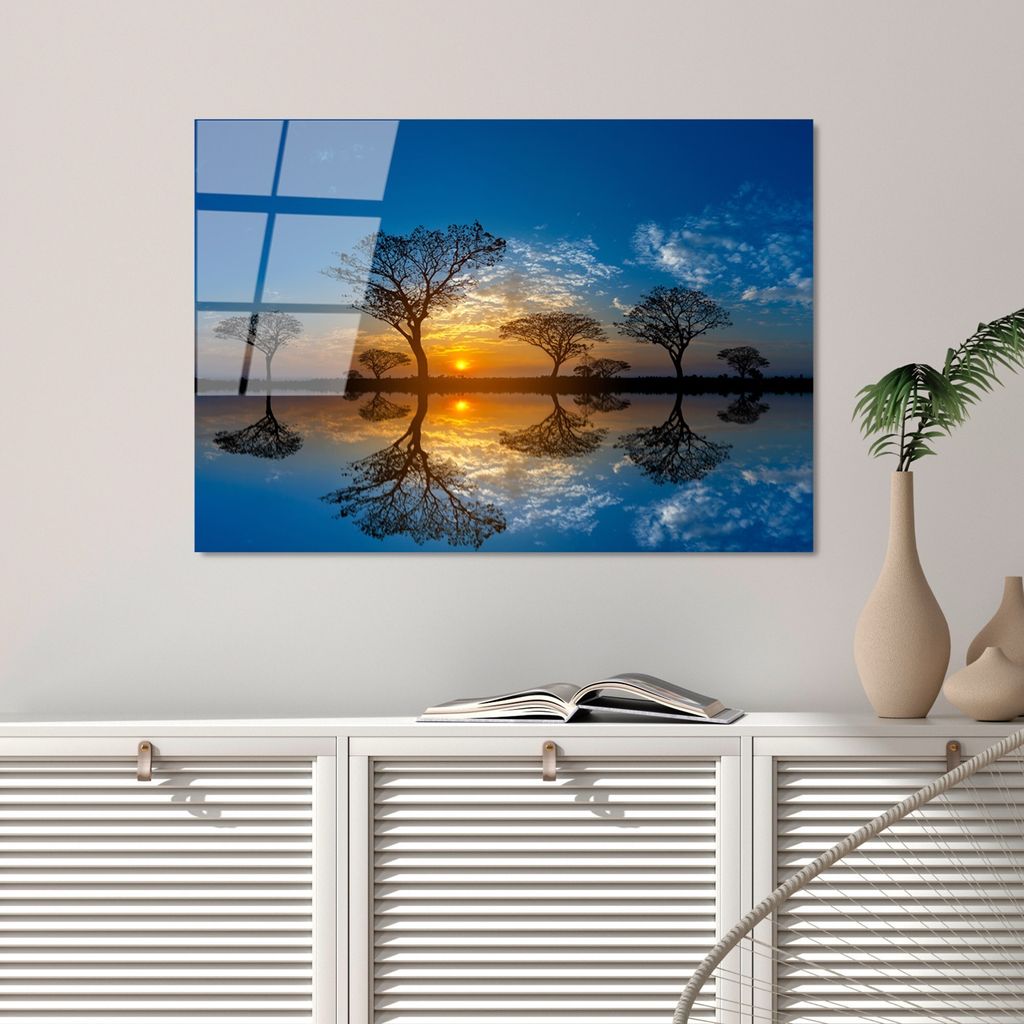 Wallity, UV-321 50 x 70, Dekorative Malerei aus gehärtetem Glas, 100 % gehärtetes Glas, Mehrfarbig, 50 x 70 cm