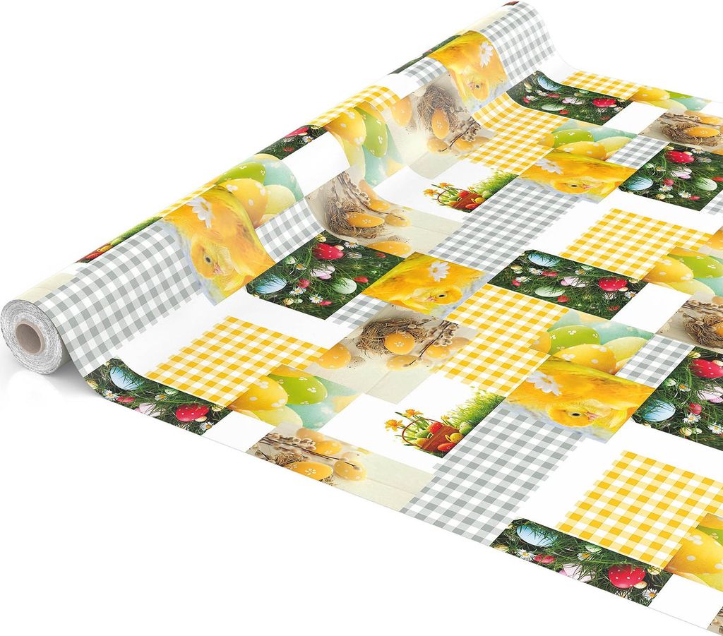 Tischdecke Wachstuch Tiere Gelb Robust Wasserabweisend Breite 140 cm Länge 1000 cm