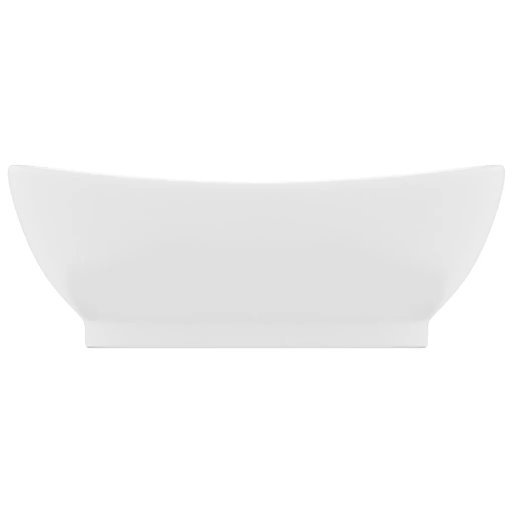 Lavabo ovale anti-débordement en céramique mate facile à nettoyer