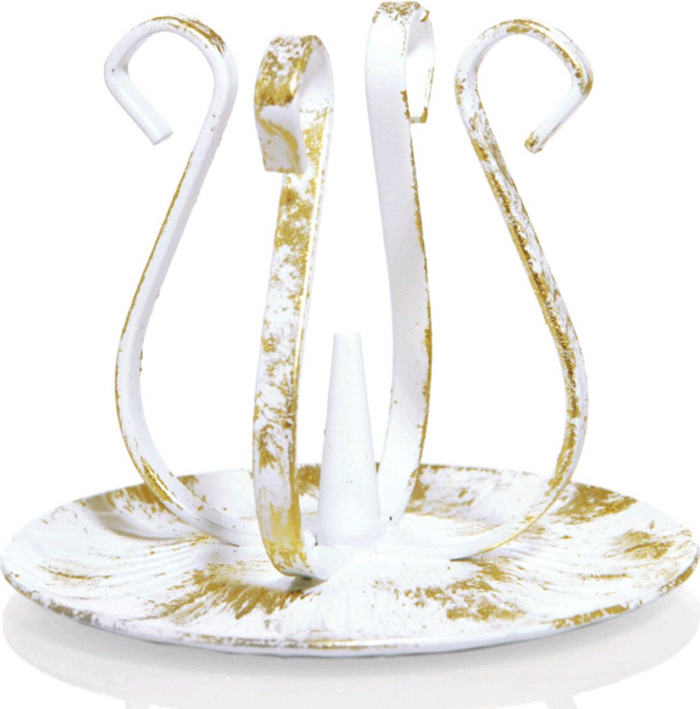 Kerzenhalter Dreifussleuchter für Taufkerzen Gold 110mm für Kerzen Ø 3 - 4 cm