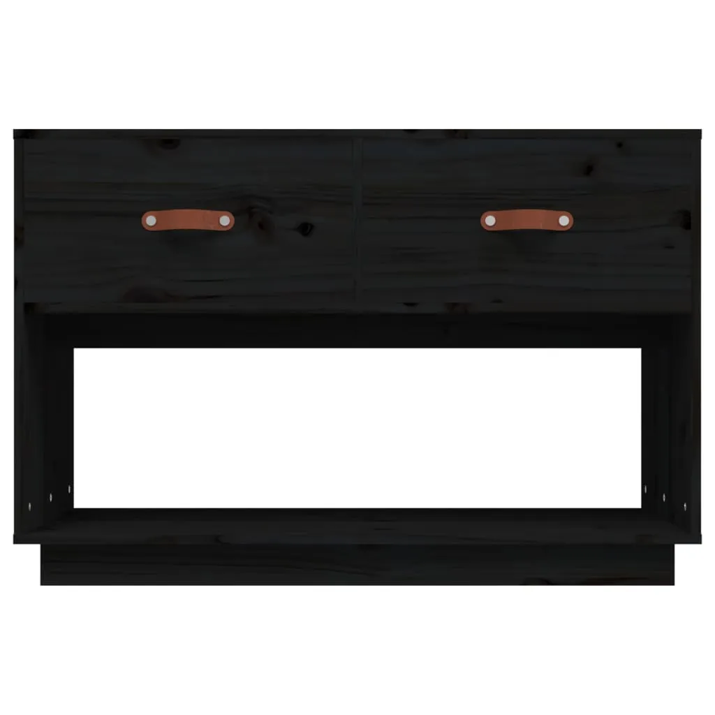 Mobile TV vidaXL Nero 90x40x60 cm in Legno Massello - Arredo Salotto - 7