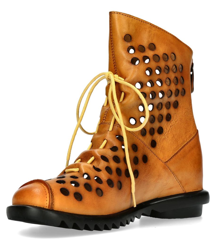 Laura Vita Damen Stiefelette aus Leder mit Lochmuster Produktbild 
