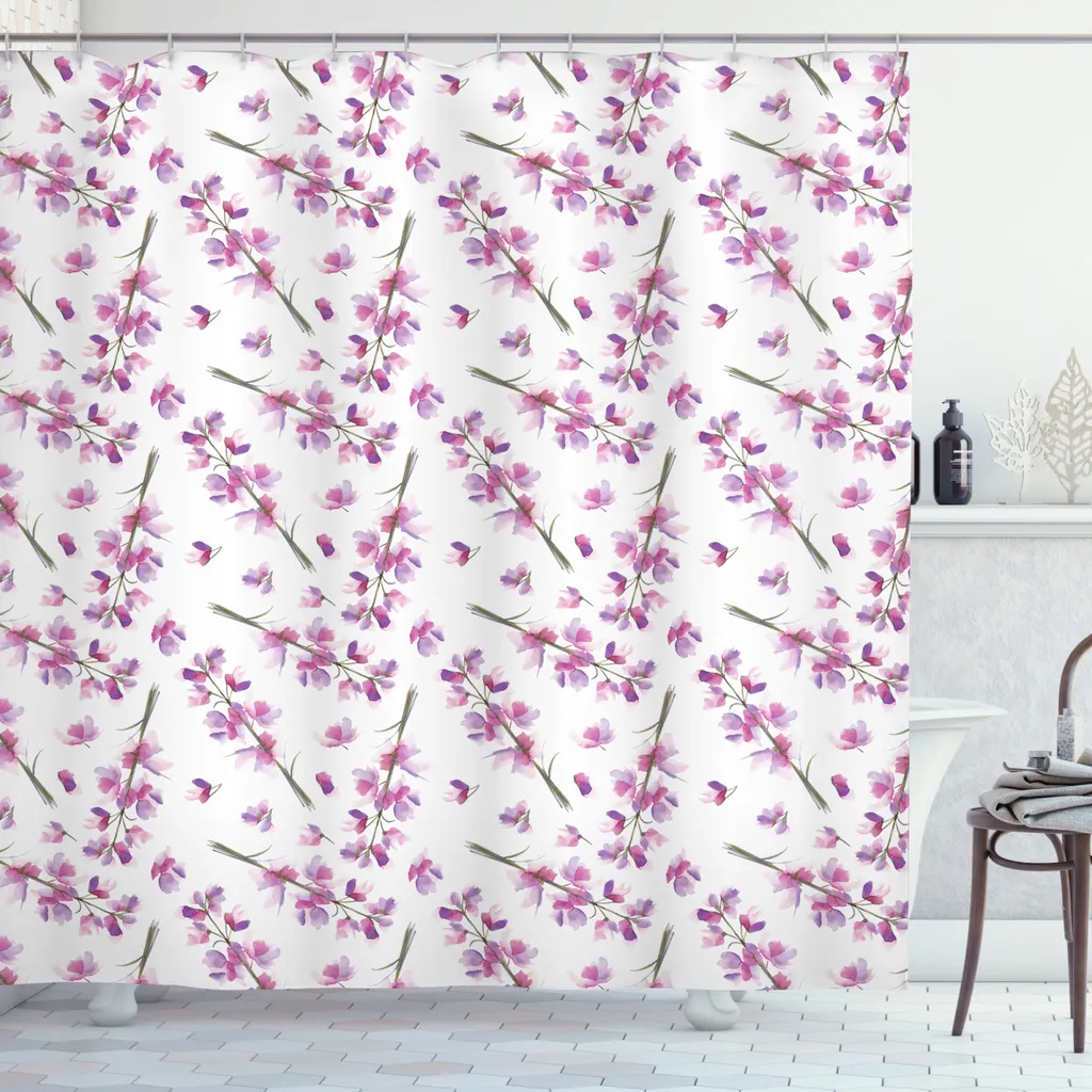 Tenda Doccia Antimuffa ABAKUHAUS Viola: Lavabile e Resistente 180cm