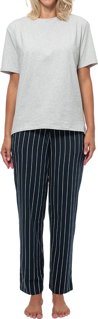 Schiesser Organic Baumwolle Schlafanzug Lounge Set bestehend aus einer langen Hose und einem Kurzarm-Shirt, Weiches Material mit hohem Baumwoll-Ant...