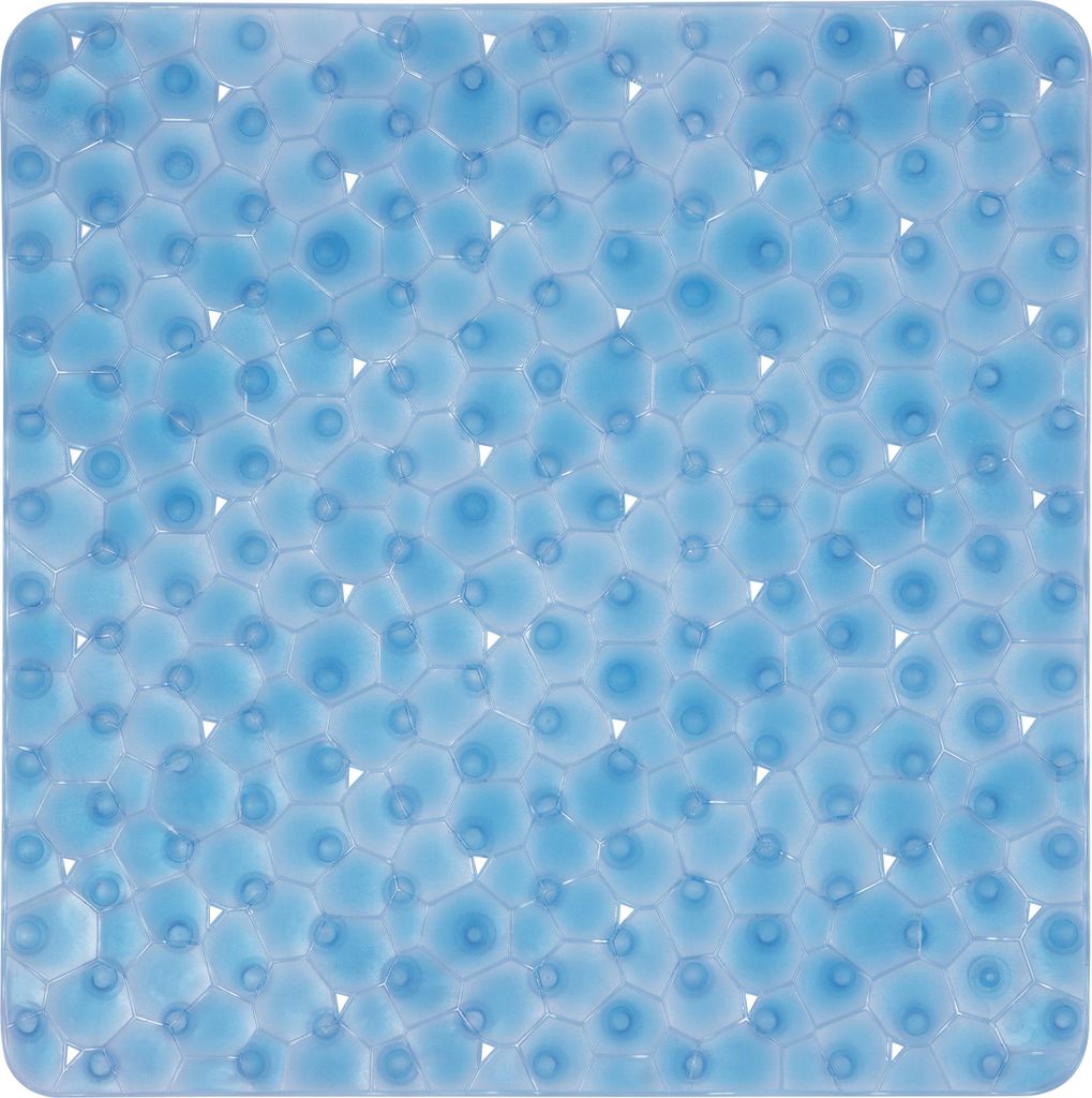 Spirella Duschmatte antibakteriell rutschfest mit Saugnäpfen - Bionic Blau - ca. 55 x 55 cm
