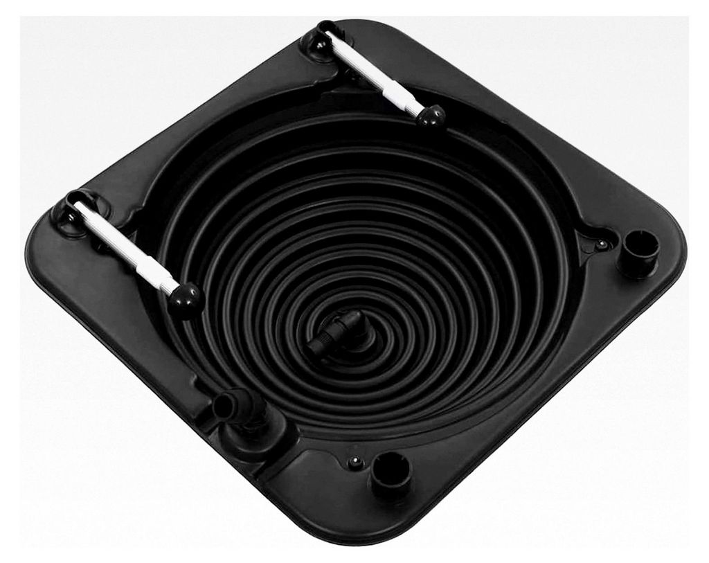 Solar-Poolheizung, HDPE Aluminium 75 x 75 x 36 cm mit verstellbaren Beinen und 2m Schlauch, für Schwimmbäder bis 16800 L