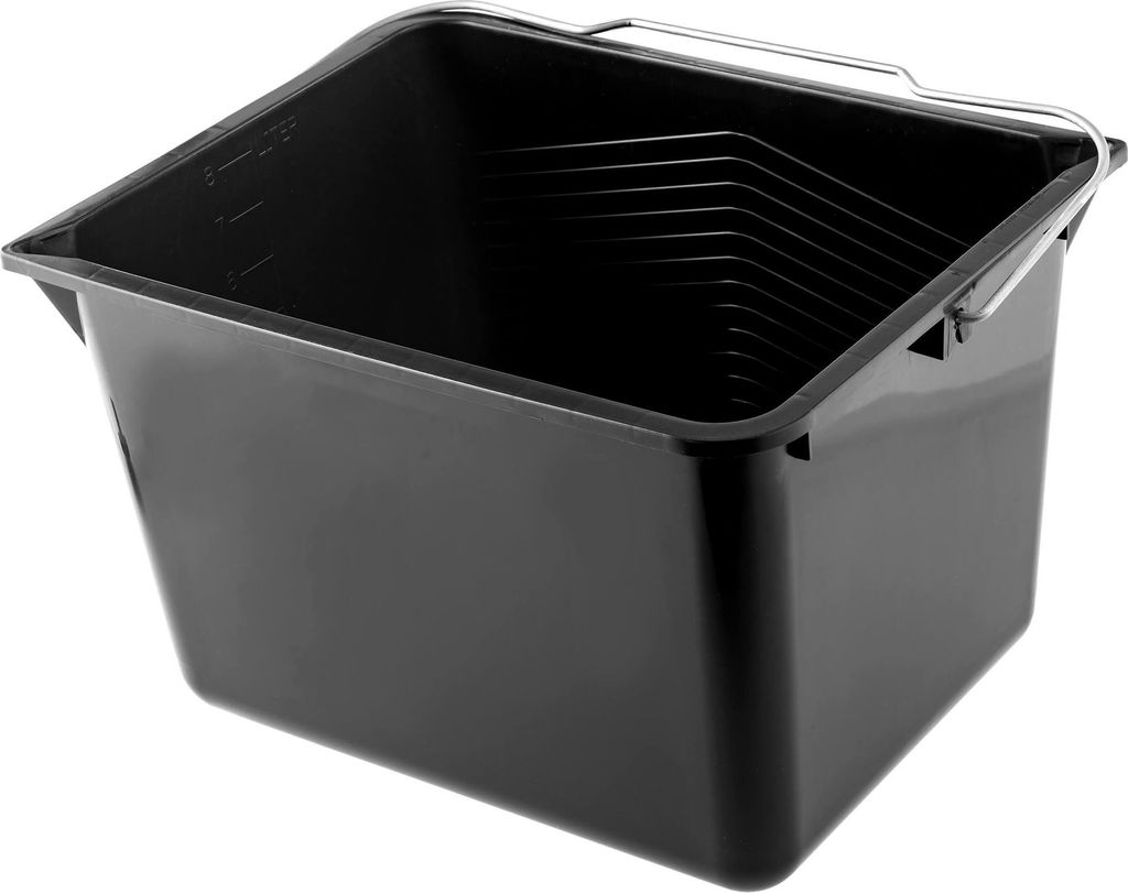 KADAX Farbwanne "Carda", Farbeimer, Stabiler Wassereimer, 8L, schwarz, 1 Stück