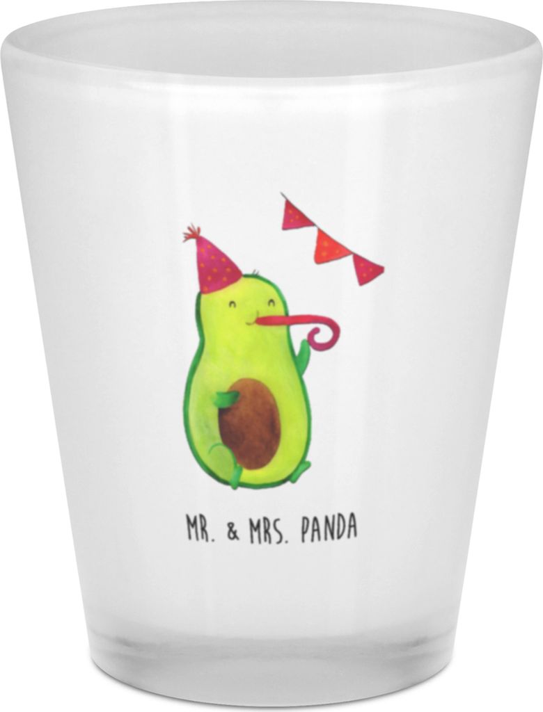 Mr. & Mrs. Panda Schnapsglas Avocado Geburtstag - Transparent - Geschenk, Shot Glas, Stamperl, Stamper, Frucht, Überraschung, Party, Likörglas, P...