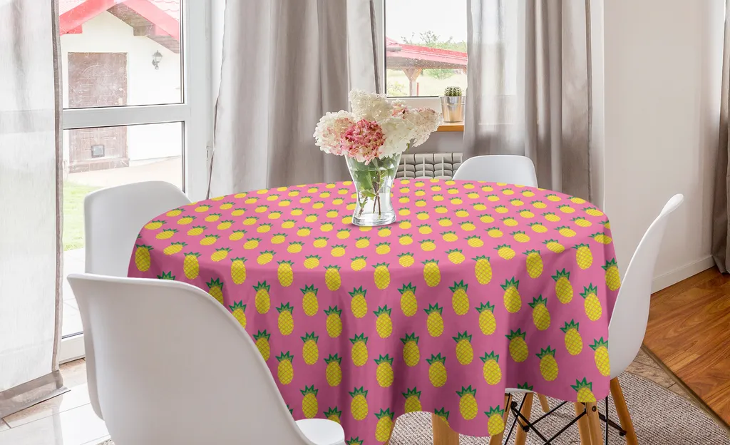 Tovaglia Rotonda Economica 150cm ABAKUHAUS - Stile Tropicale Ananas