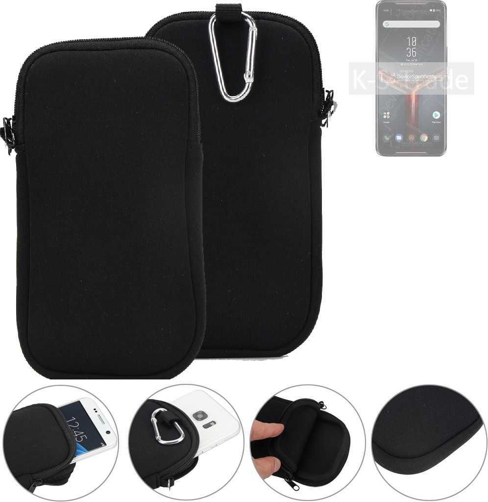 K-S-Trade Neopren-Hülle Handyhülle kompatibel mit Asus ROG Phone II Schutzhülle Neoprenhülle Sleeve Schutz-Hülle Gürtel Tasche Case Holster
