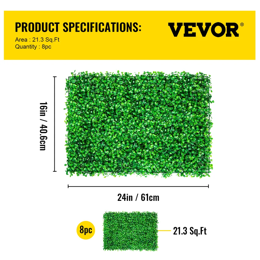 Siepe Artificiale Bosso VEVOR 60x40 - 8 Pannelli UV per Balconi - 7
