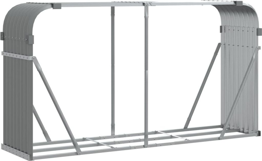 Kaminholzunterstand Hellgrau 180x45x100 cm Verzinkter Stahl
