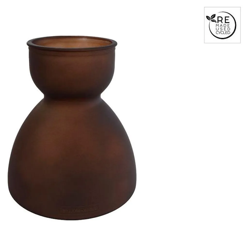 Vase design pour bouquets de fleurs séchées Diabolo brun mat 22cm