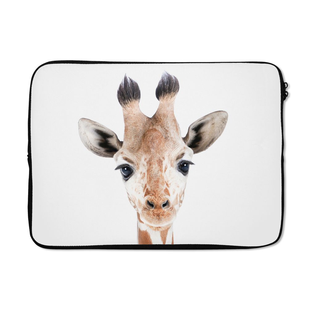 MuchoWow Laptop Hülle 14 ZollGiraffe - Tiere - Natur - Porträt Laptoptasche - Laptoptasche - Stoßsicher - Schutzhaube
