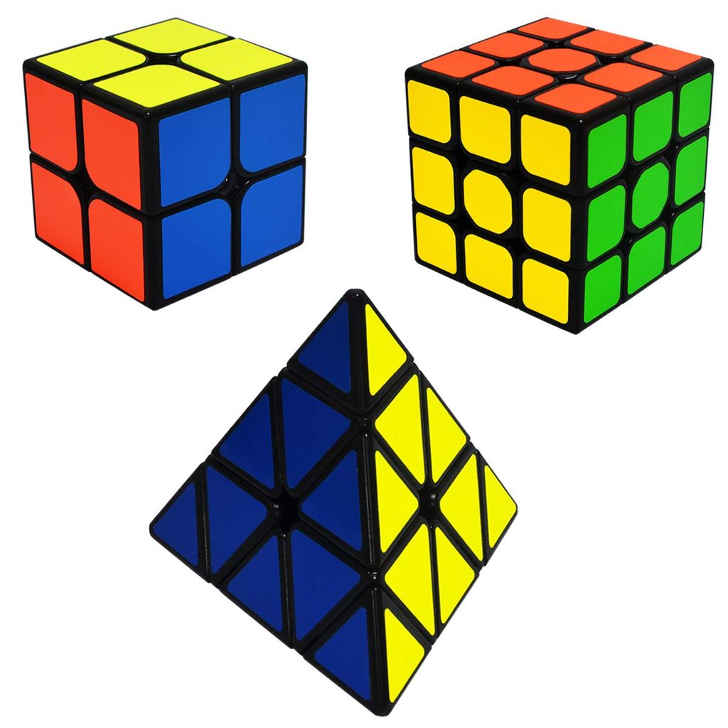 2x2x2 Magische Regenbogenball 6Pack Zauberwürfel Set Pyraminx 3x3x3+ 4x4x4 