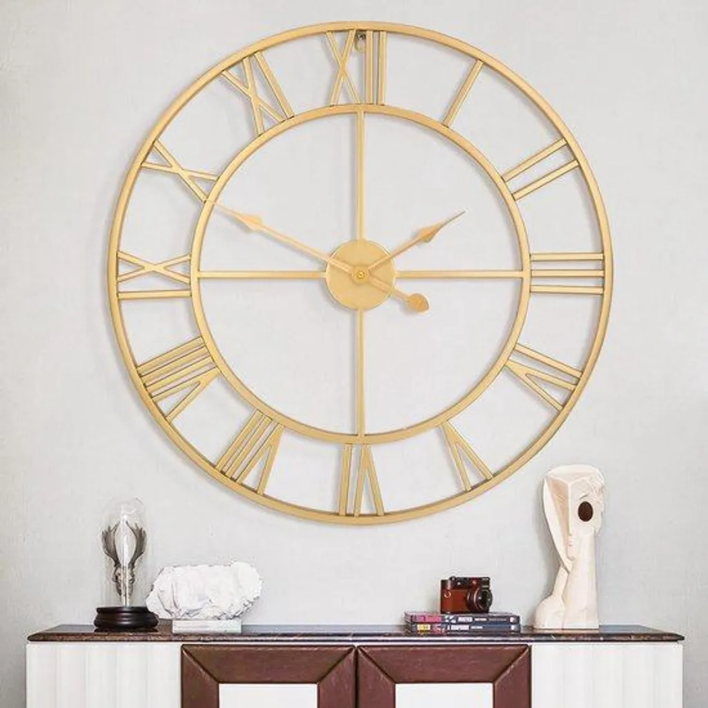 Horloge murale de jardin et véranda grand format métal étanche
