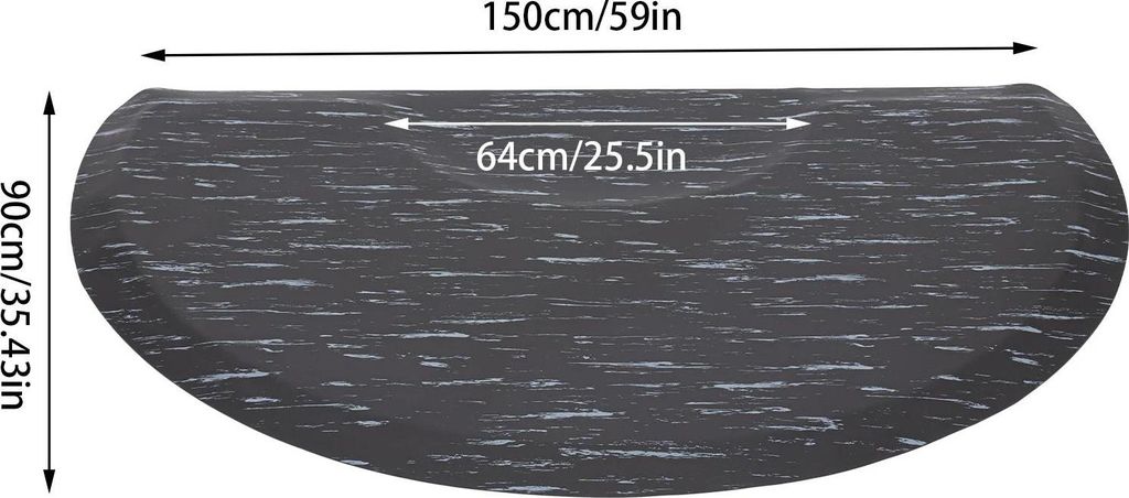 Sicherheits-Bodenmatte - Anti-Rutsch-Matte - 150 x 90 cm - Rutschfeste Oberfläche - Abgeschrägte Kanten - PE - Uni