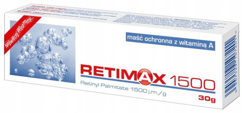 Maść ochronna Retimax 1500 z Vit. A 30 g nawilża odżywia chroni