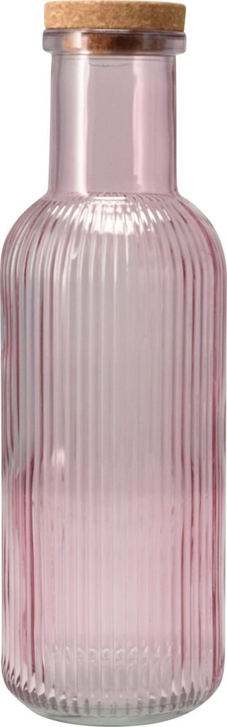 Glasflasche mit Korkdeckel, 1l, rosa Produktbild 