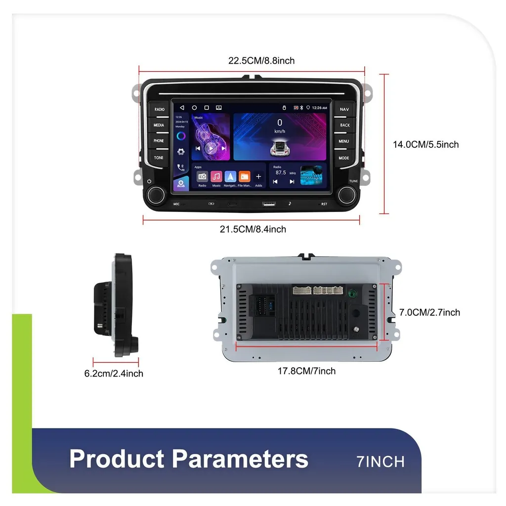 Autoradio 2-DIN Octa-Core 4Go RAM 64Go ROM Android 13 Navigation GPS - 2