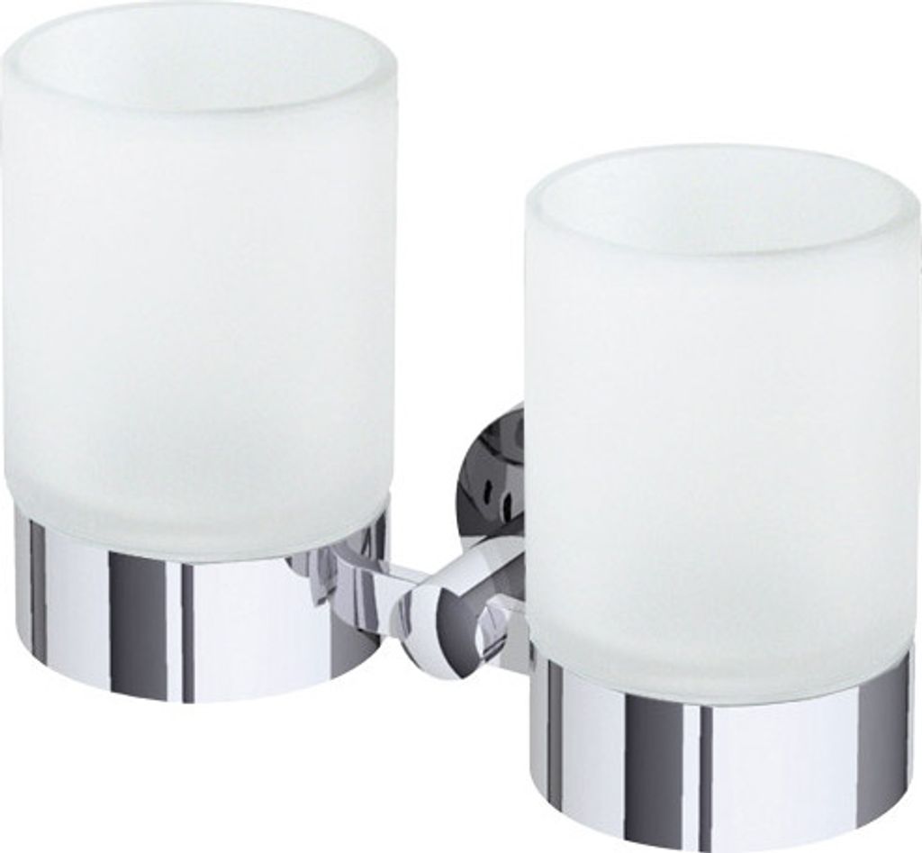 Dietsche Varuna Doppelter Glashalter Rostfrei Glas satiniert Der Kleber (Art.-Nr. 129941) ist separat erhältlich Dämpfungsring Kunststoff, 764110