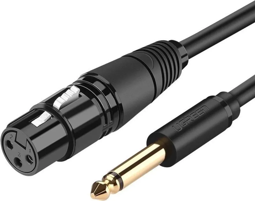 Ugreen Cavo Microfono XLR a Jack 6.35mm 2m Nero | Qualità Premium