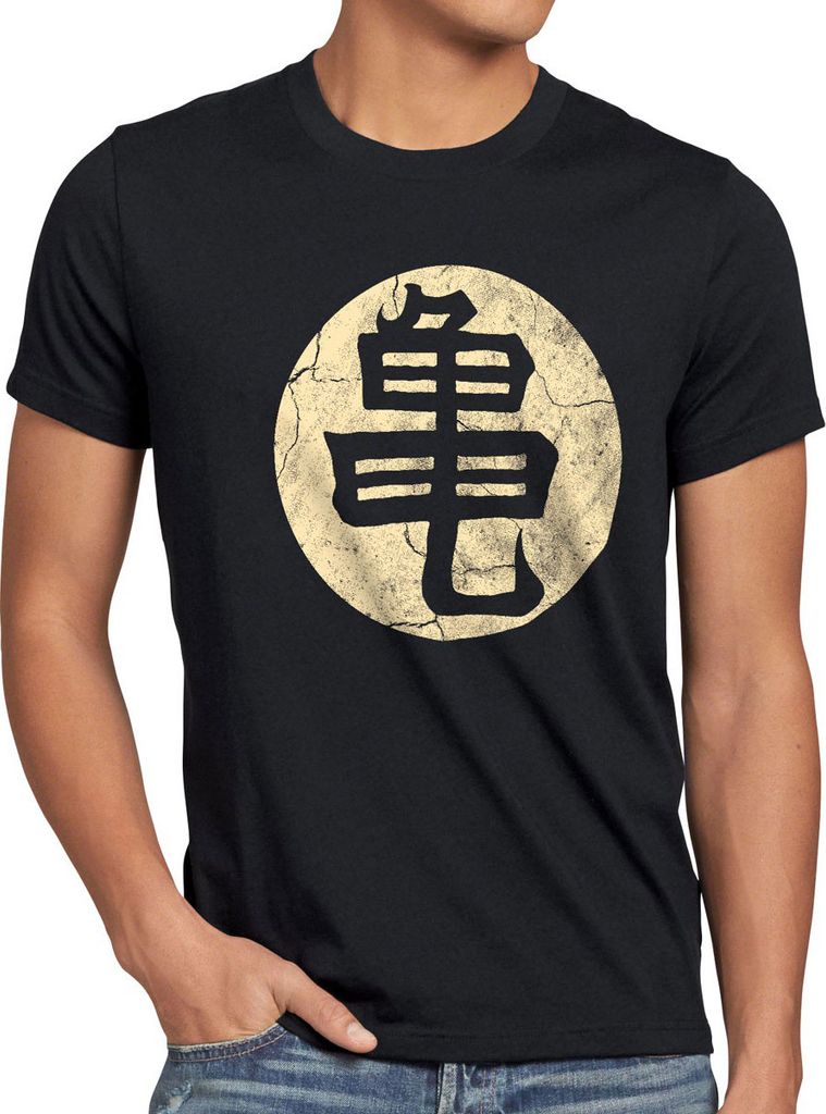 style3 Goku Roshis Turtle School Herren T-Shirt Anime Manga Dojo Kame Roshi House Meister Training