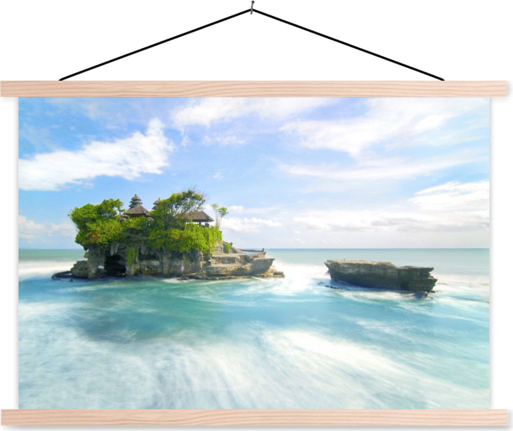 MuchoWow Textilposter Meer - Insel - Indonesien 60x40 cm mit holzfarbenen Rahmen - Bilder