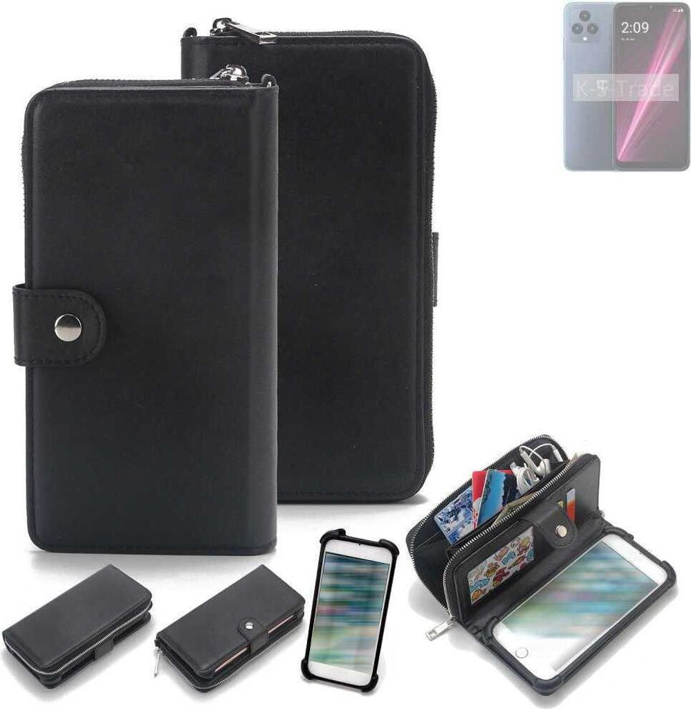 K-S-Trade 2in1 Handyhülle Schutzhülle kompatibel mit T-Mobile REVVL 6 & Portemonnee Cover Handy Hülle Case Etui Geldbörse Wallet Bookstyle Hülle