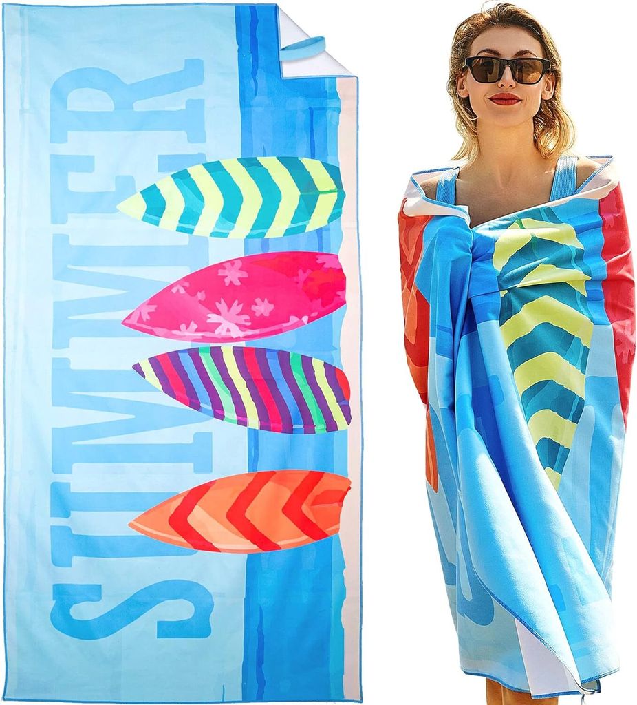 Strandtuch, groß, Mikrofaser-Handtuch 180 x 90 cm, Produktbild 