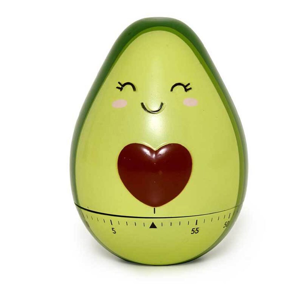 A cute avocado-shaped kitchen timer.