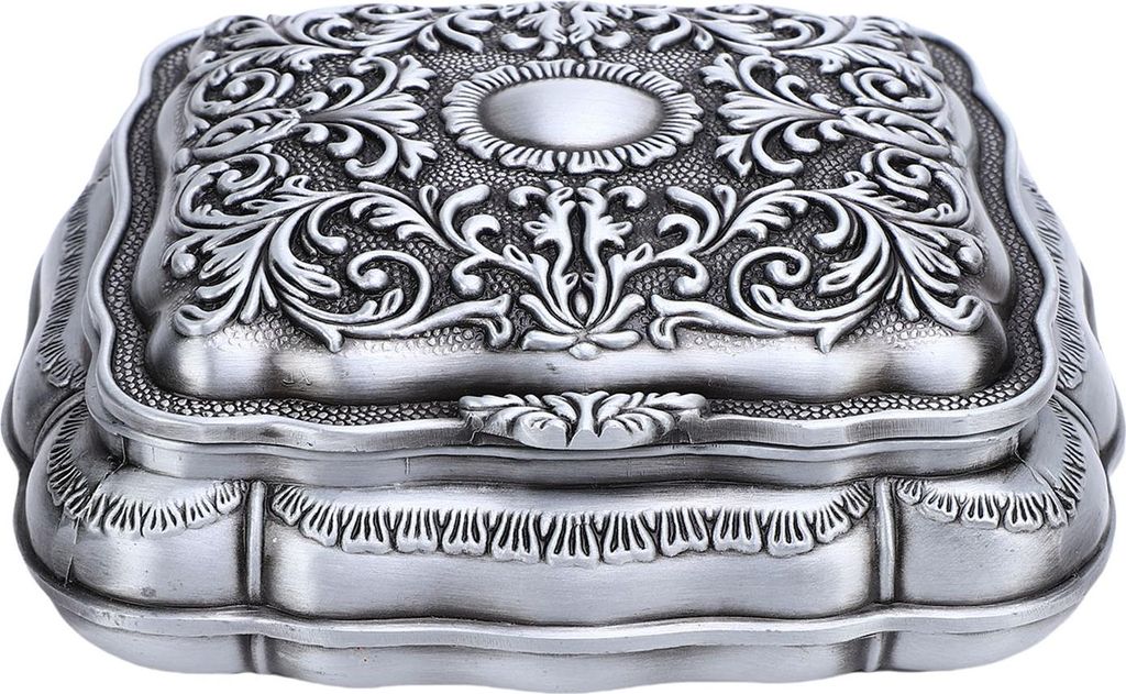 Luxury Rectangle Jewelry Box Zinc Alloy Multifunctional Vintage Trinket Organizer Storage for Home