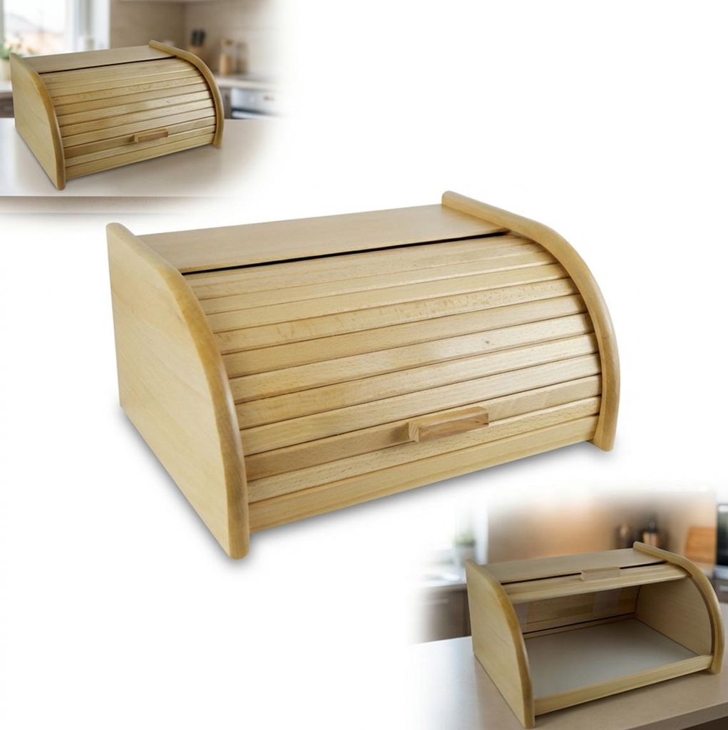 Kleiner Holz-Brotkasten Buche 31x26x16cm – Polnisch