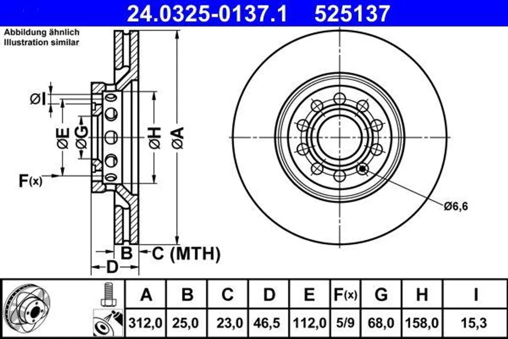Disque de frein avant ventilé compatible avec Audi A4, A6 et Seat Exeo
